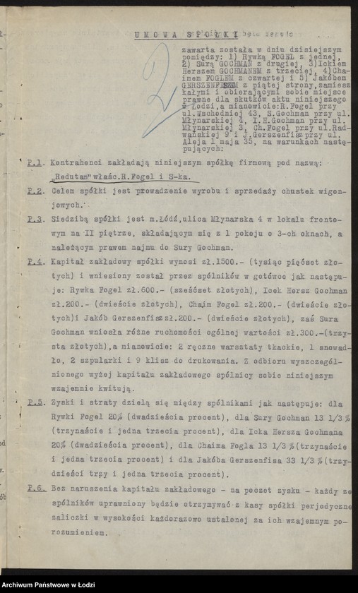 Obraz 4 z jednostki "Rywka Fogel i s-ka „Reduton” – wyrób i sprzedaż wigoniowych chustek"