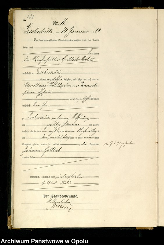 image.from.unit.number "[Urząd Stanu Cywilnego w Głubczycach. Ksiega urodzeń za rok 1889]"