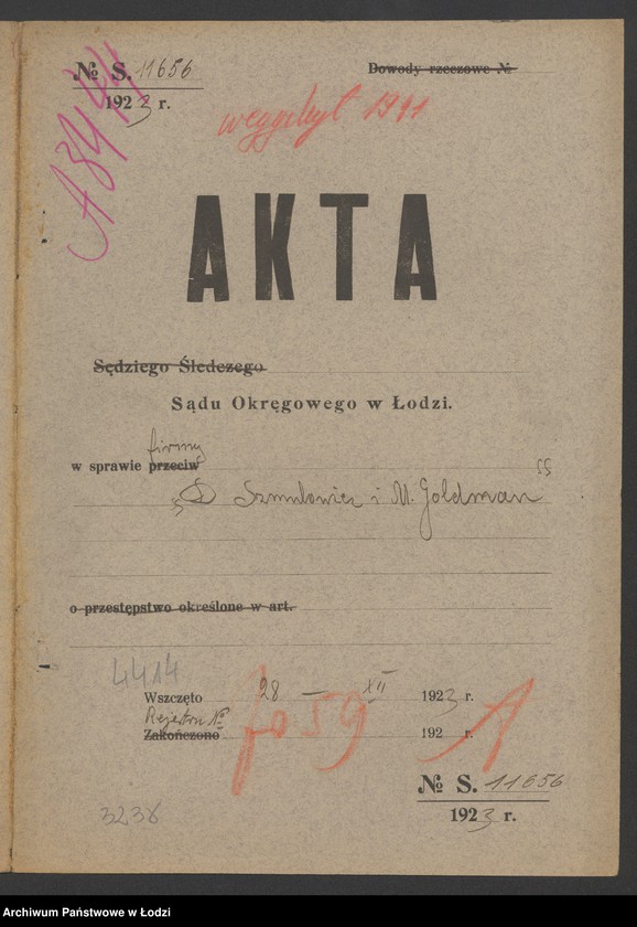 Obraz 2 z jednostki "D. Szmulowicz i M. Goldman – wyrób i sprzedaż towarów bawełnianych"