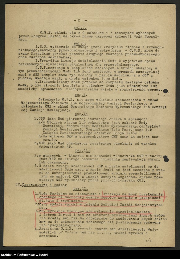 Obraz 14 z jednostki "Regulaminy Rzecznika oraz Komisji Kontroli Partyjnej i Sądu Partyjnego"