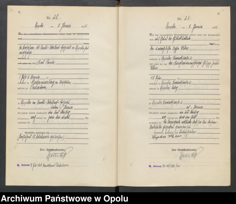 Obraz 14 z jednostki "[Rejestr zgonów] 1931 Tom I Nr 1-467"