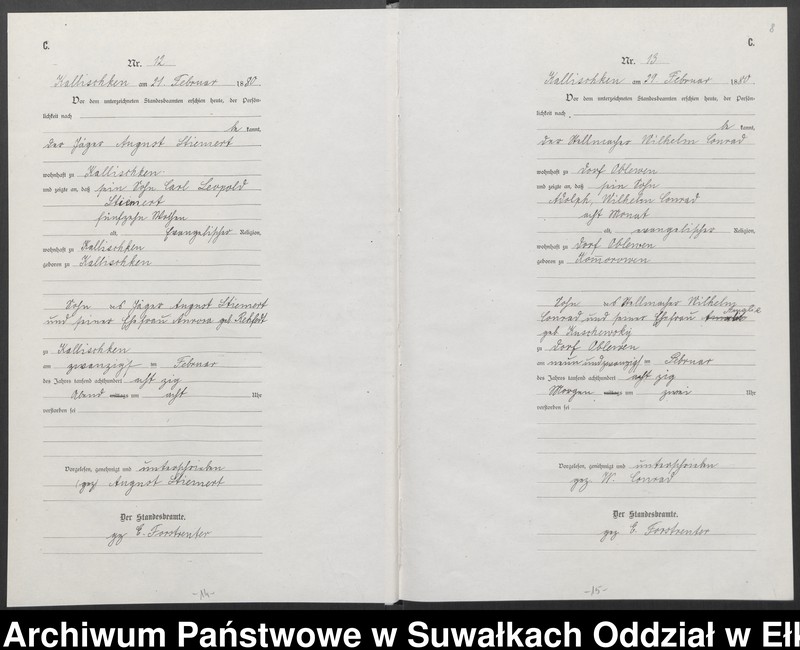 image.from.unit.number "[Sterbe-Neben-Register des Königlich Preussischen Standes-Amtes Kallischken Kreis Johannisburg]"