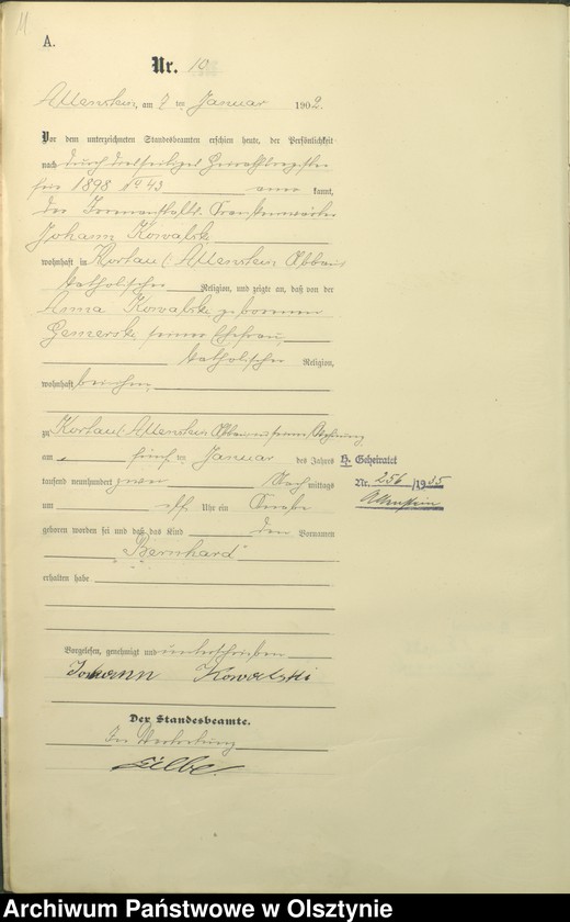 image.from.unit.number "Geburts-Haupt-Register Tom I,Nr 1 - 399"