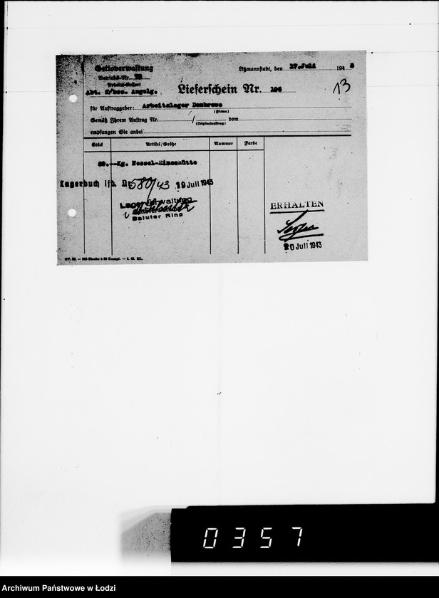 Obraz 17 z jednostki "Lieferscheine Pabianice"