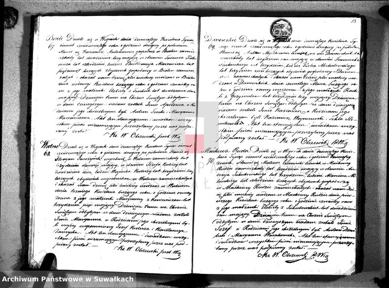 image.from.unit.number "Duplikat akt urodzonych, zaślubionych i zmarłych parafii wigierskiej z roku 1860"