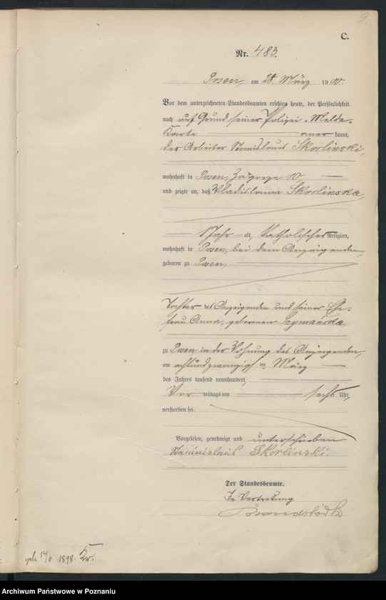 Obraz 12 z jednostki "Księga miejscowa zgonów"