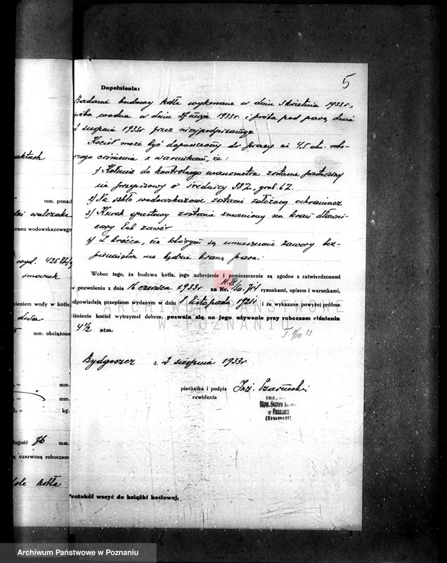 Obraz 11 z jednostki "Wytwórnia skór pantoflarskich i białoskórnia w Bydgoszczy - nr woj. kotła 714"