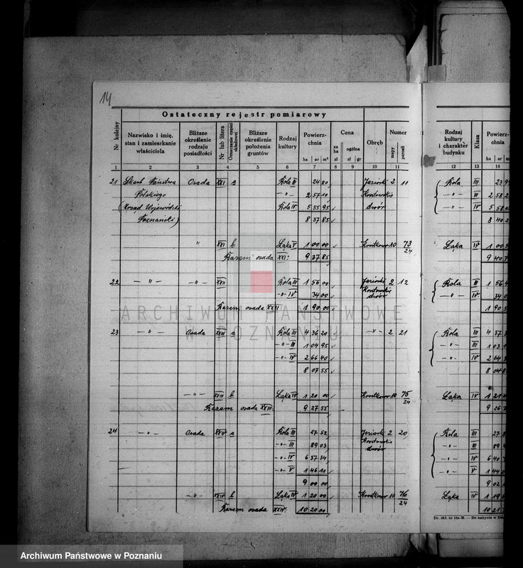 Obraz 18 z jednostki "Ostateczny rejestr pomiarowy i nowy kataster majątku Jeziorki Kosztowskie"