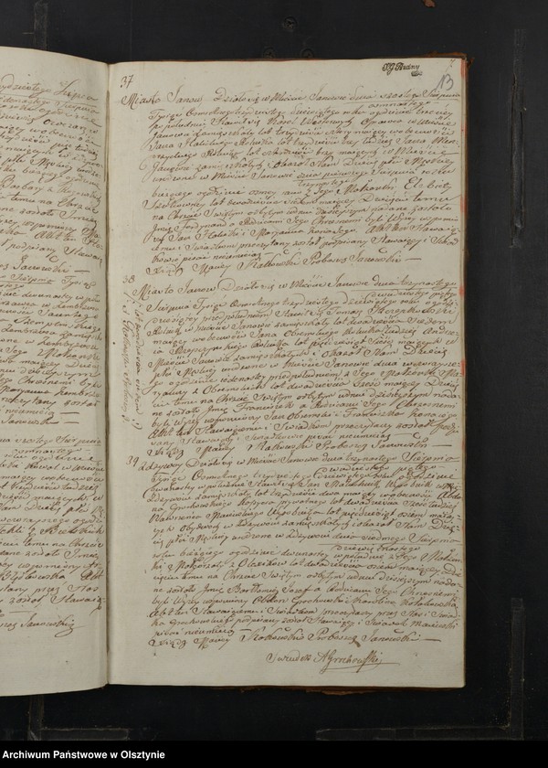 image.from.unit.number "Akta Urodzenia, Zeyscia y Małżeństw Gminy Janowskiey Powiatu Przasnyskiego Gubernij Płockiey 1839"