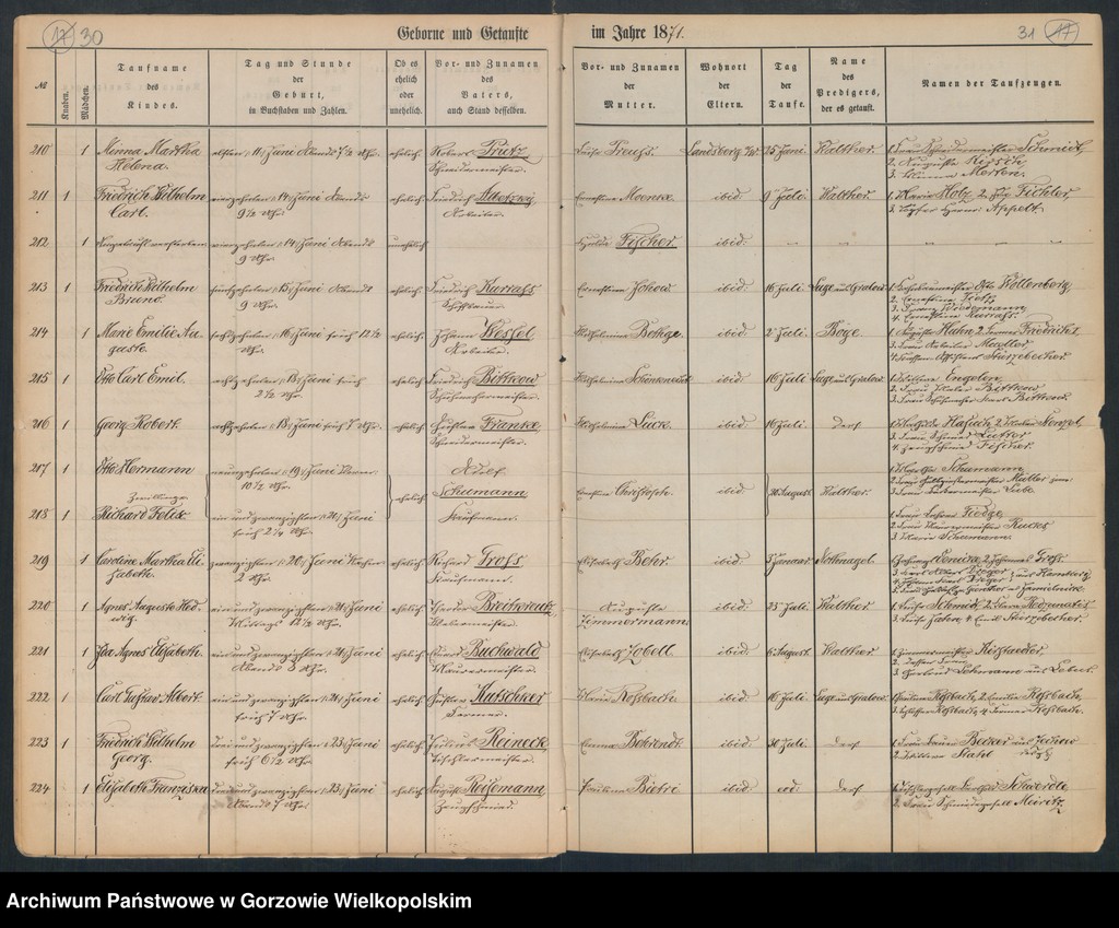 image.from.unit.number "Duplikate der Hauptkirche zu Landsberg an der Warthe (zawiera też księgę zgonów Konkordien, reformirte und Militair Kirchen Gemeinde z 1871 r.)"