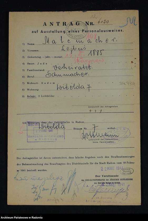 image.from.unit.number "[Wnioski o wydanie dowodów osobistych oraz nie odebrane dowody Malcmacher - Małach Łaja]"