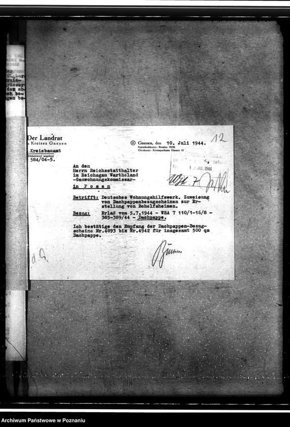 Obraz 16 z jednostki "Bau von Behelfsheimen im Kreise Gnesen (Gniezno)"