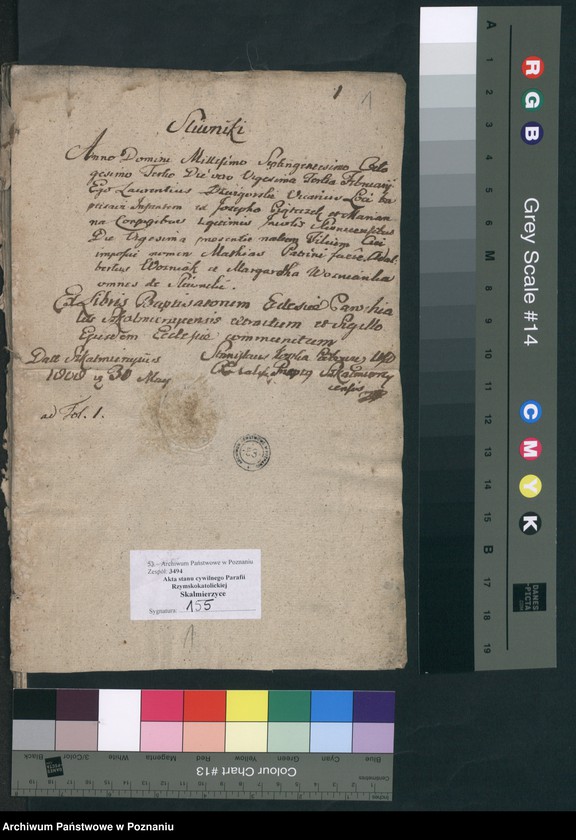image.from.team "Akta stanu cywilnego Parafii Rzymskokatolickiej Skalmierzyce (pow. ostrowski)"