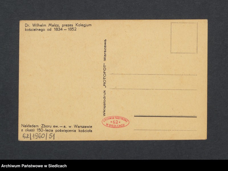 Obraz 4 z jednostki "Dr. Wilhelm Malcz prezesa kolegium kościelnego od 1834-1852"