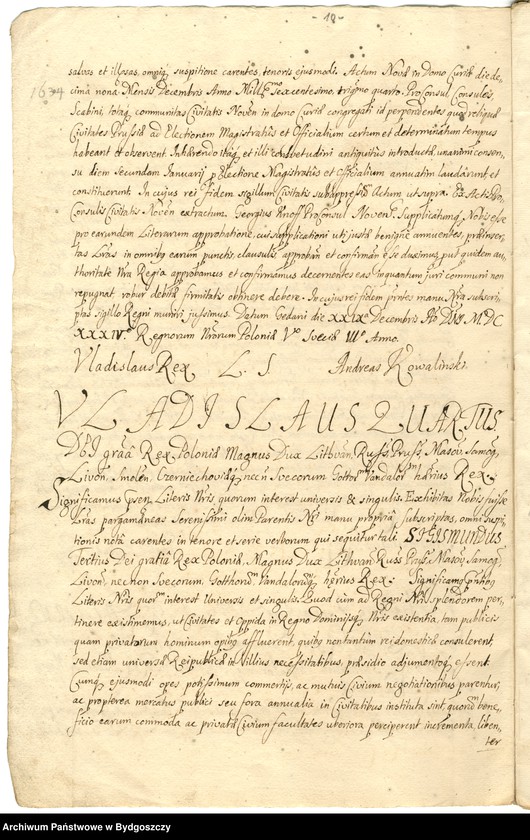 image.from.unit.number "[Odpisy przywilejów nadanych dla miasta Nowego przez Stefana Batorego, Zygmunta III Wazę, Władysława IV i Augusta II]"