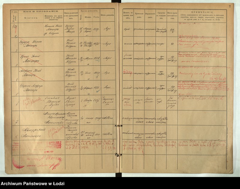 Obraz 3 z jednostki "[Księga ludności stałej m. Łodzi guberni piotrkowskiej nr domu 422-425]"