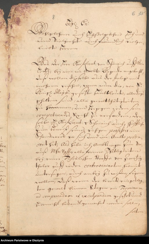image.from.unit.number "In S. [Sachen] Gottfried von Schönaich Obristliet. [Obristlieutenant] Christoph Henrich von Gersdorff, Verweser zu Neidenburg [Nidzica], wegen Bier, und Brandtwein Schanks in Klein Lentzko [Mały Łęck]"