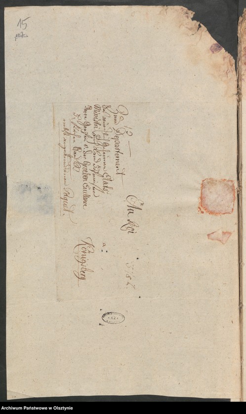 image.from.unit.number "Den Aufbau eines Stalles bei der Pfarr=Wohnung in Lahna [Łyna]"