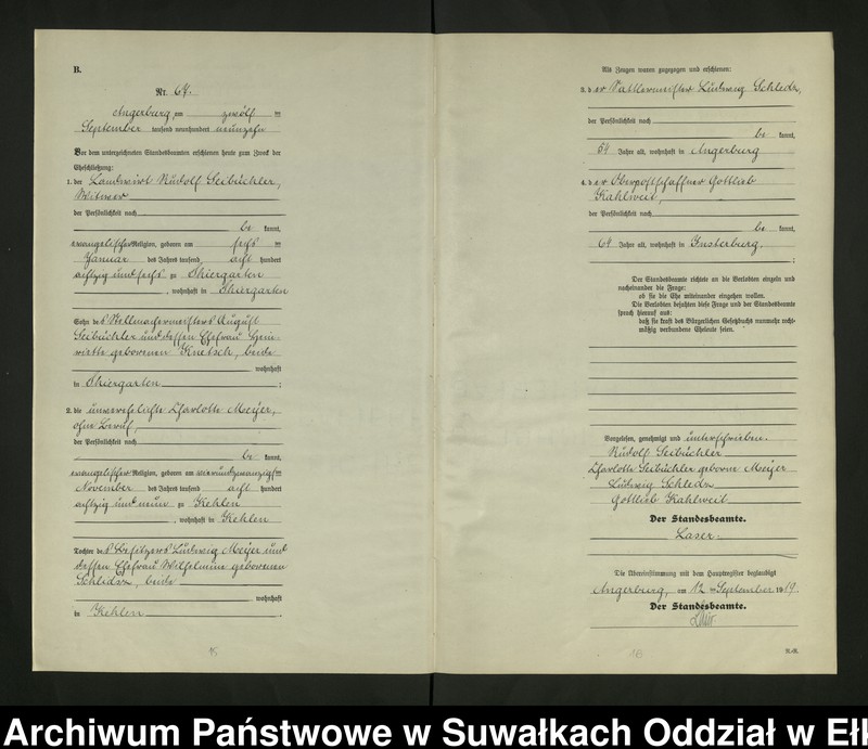 image.from.unit.number "[Heirats - Register (Neben - Register) Standesamt Angerburg einschl. der Bezirke, Gr. Strengeln, Prinowen und Kehlen Kreis Angerburg] No 60 bis 120"