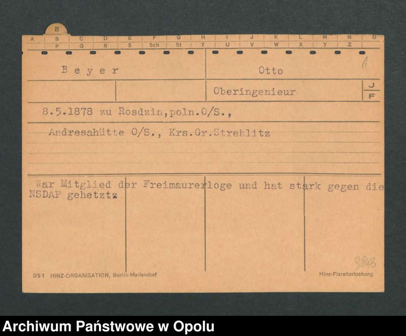 Obraz 3 z jednostki "[Beyer Otto, ur. 8.5.1878 Rosdzin]"