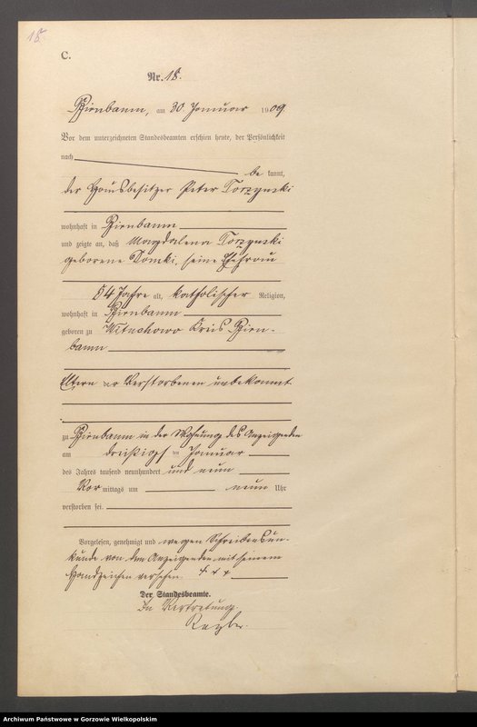 Obraz 20 z jednostki "Sterbe - Haupt - Register"