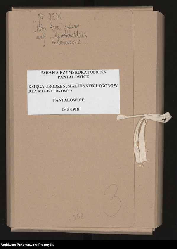 image.from.unit.number "Księga urodzeń, małżeństw i zgonów dla miejscowości Pantalowice"