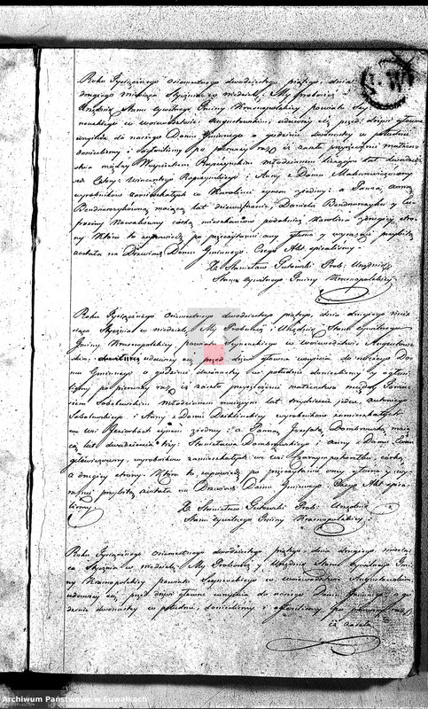image.from.unit.number "Akta Zaślubionych Gminy Krasnopolskiey Powiatu Seyneńskiego od 1-go Stycznia 1825. Województwo Augstowskie."