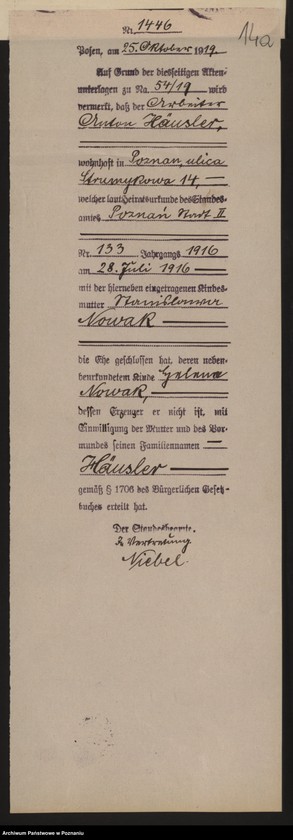 Obraz 17 z jednostki "Księga miejscowa urodzeń tom IV [Rejestr główny urodzeń]"