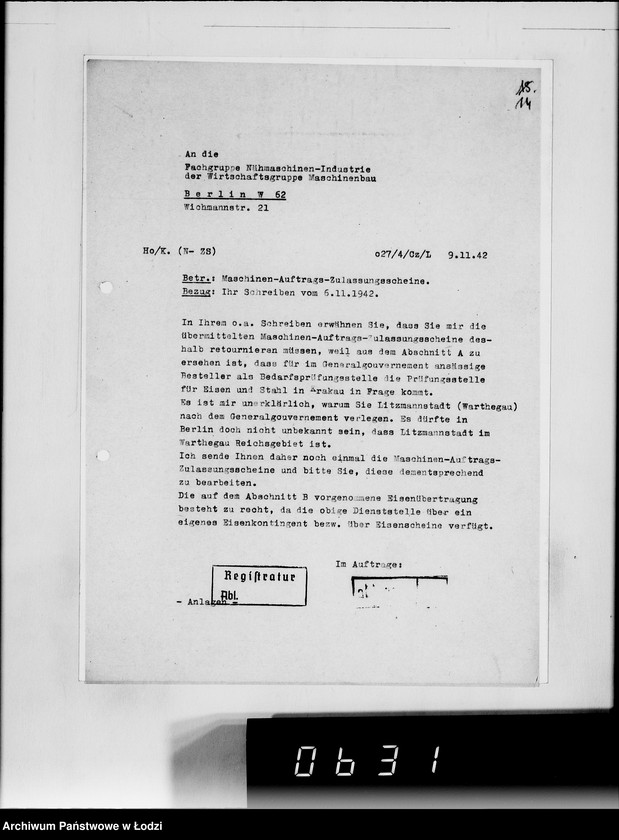 Obraz 19 z jednostki "[Korespondencja z urzędami, instytucjami i firmami] Lit.Fa-Fy."