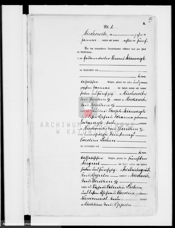 image.from.unit.number "Księga małżeństw za rok 1885 [nr 1 - 88]"