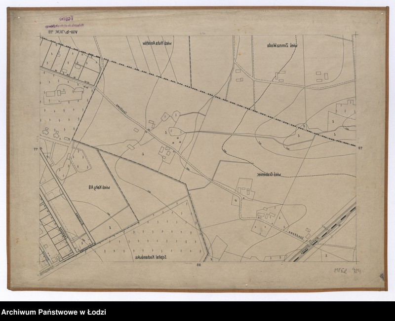Obraz 2 z jednostki "Mapa sytuacyjno-wysokościowa Łodzi sekcja NW78 - ul.: Aleksandrowska, Spadkowa, Bruzdowa, Zagonowa, Glebowa, Kompostowa, wsie: Zimna Woda, Huta Aniołów, Grabieniec"