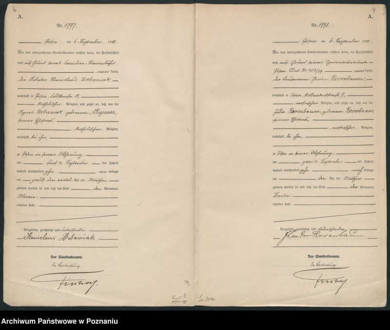 Obraz 6 z jednostki "Księga miejscowa urodzeń tom IV [Rejestr główny urodzeń]"