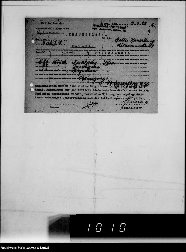 Obraz 13 z jednostki "Kriegsauftrag R.30. Rein.von Pelzen 32 HBA Posen"