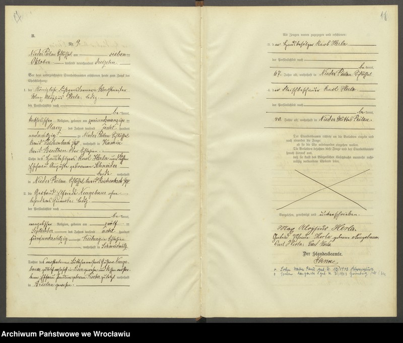 Obraz 12 z jednostki "Heiraths-Haupt-Register Nieder Peilau (Piława Dolna) 1913-1917"
