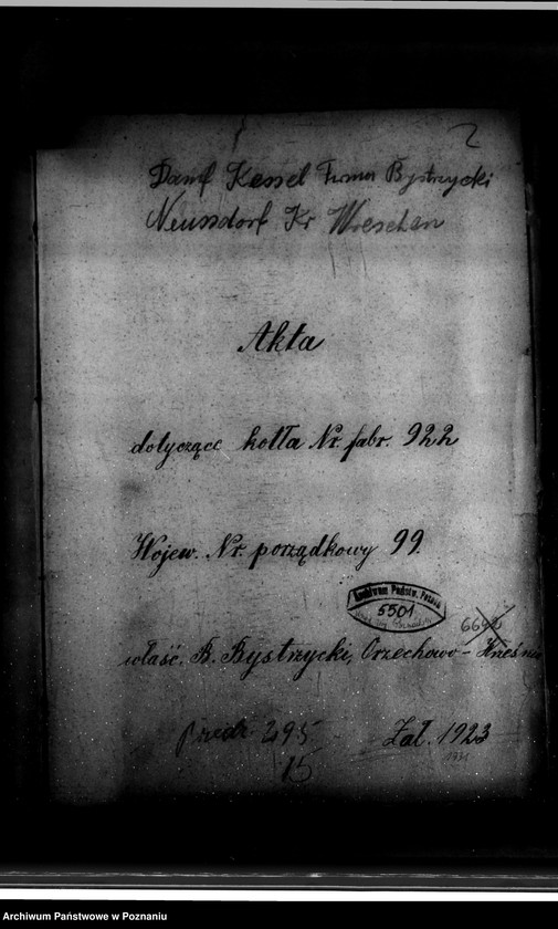 Obraz 4 z jednostki "Eksploatacja lasów i fabryka przeróbki drzewa w Orzechowie powiat wrzesiński B. Bystrzycki nr woj. 99"