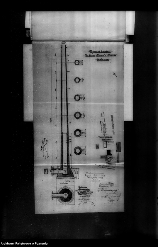 Obraz 20 z jednostki "Zatwierdzenie projektu zakładu przemysłowego nr 406 /urządzenia kotłowni i komina/ Farbiarni, Pralni Chemicznej w Mosinie powiat poznański"