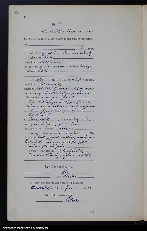 image.from.unit.number "Sterbe-Neben-Register Nr 1 - 25 [ Księga zgonów - wtóropis ]"