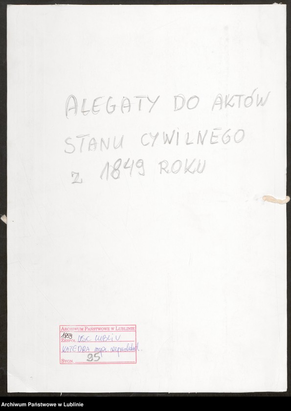 image.from.unit.number "Alegaty do księgi urodzeń, małżeństw i zgonów z 1849 r."
