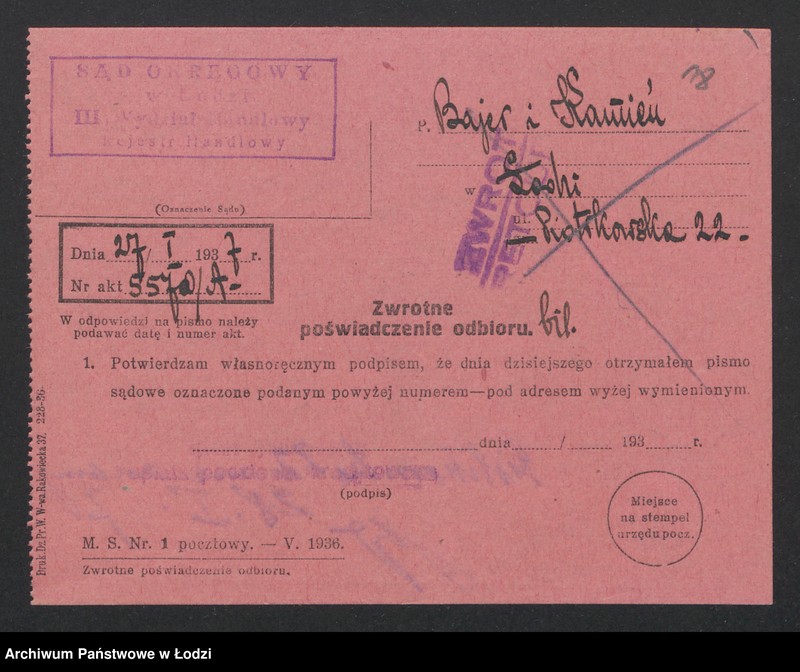 Obraz 20 z jednostki "Bajer i Kamień- handel manufakturą"
