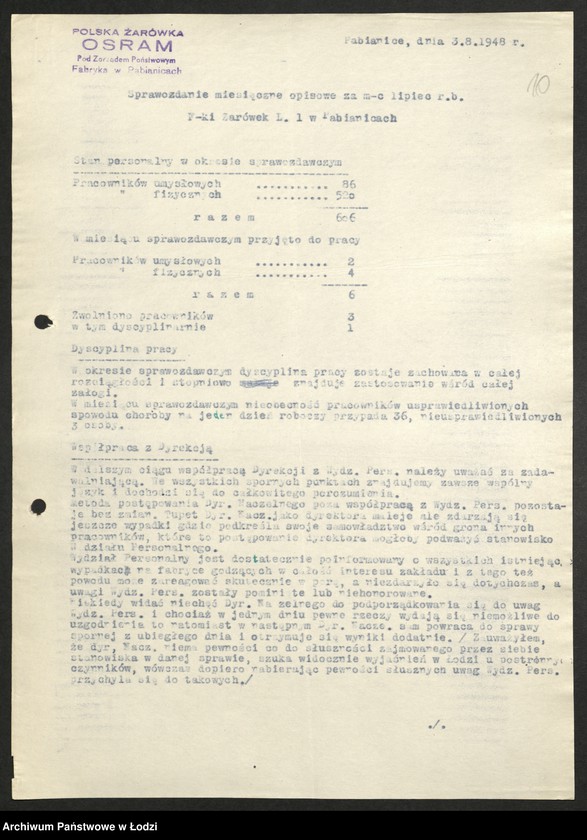 Obraz 11 z jednostki "Przemysł Metalowy - sprawozdania kierowników personalnych"