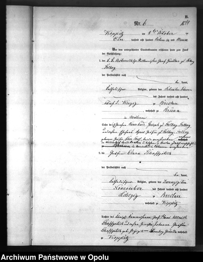 Obraz 14 z jednostki "USC Kopice. Księga akt małżeństw rok 1879"