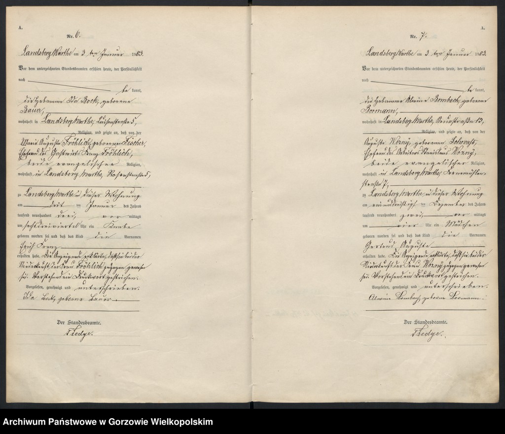 Obraz 6 z jednostki "Geburts Register"