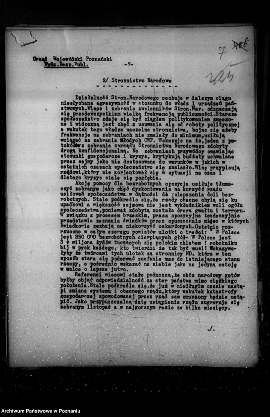 Obraz 11 z jednostki "Sprawozdania sytuacyjne z legalnego ruchu polityczno-społecznego za miesiące październik, listopad, grudzień 1931 r."