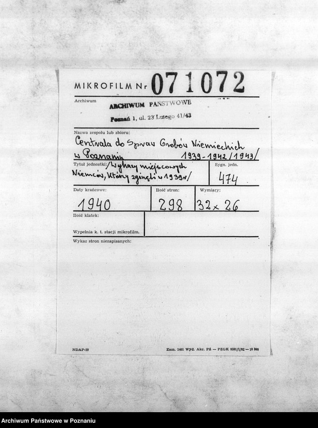 Obraz 2 z jednostki "Wykazy miejscowych Niemców, którzy zginęli w 1939 roku"