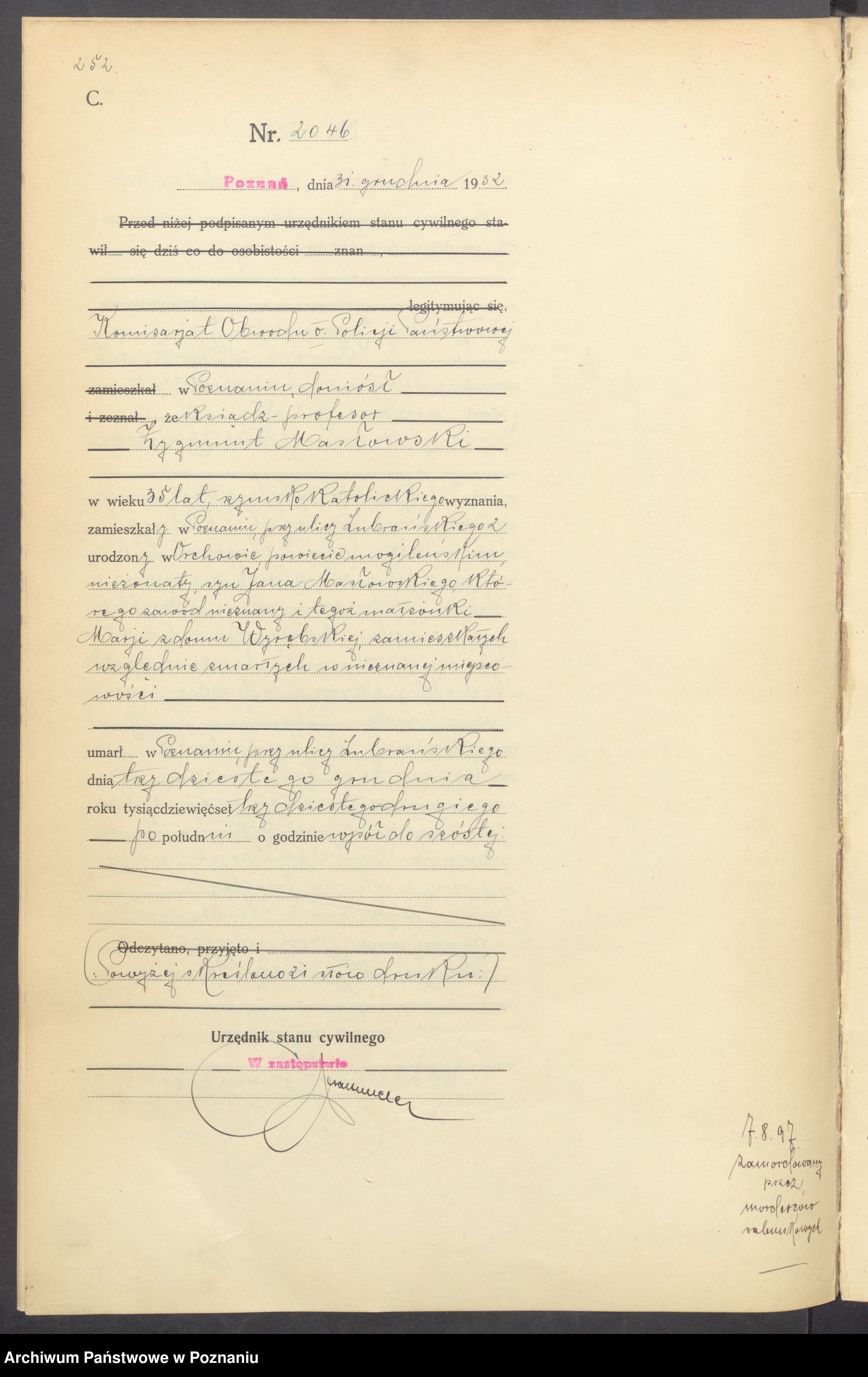 Skan z jednostki: Księga miejscowa zgonów tom IV [Rejestr główny zgonów]