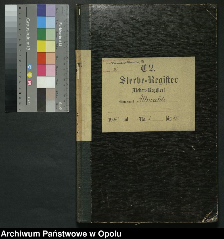 Obraz 3 z jednostki "Sterbe-Register (Neben-Register) Standesamt Altewalde 1910 No. 1 bis 45"