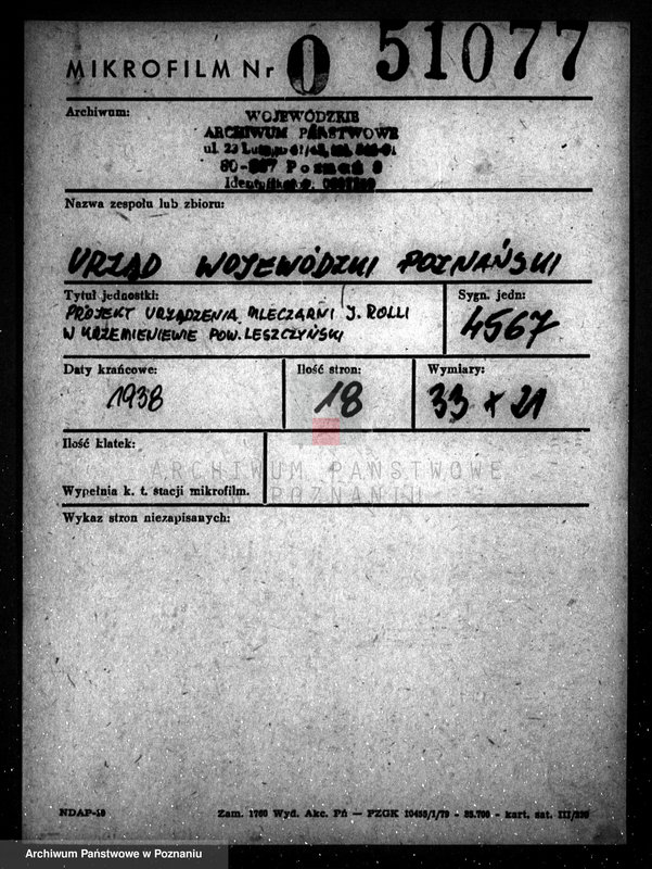 Obraz 2 z jednostki "Projekt urządzenia mleczarni J. Rolli w Krzemieniewie, pow. leszczyński"