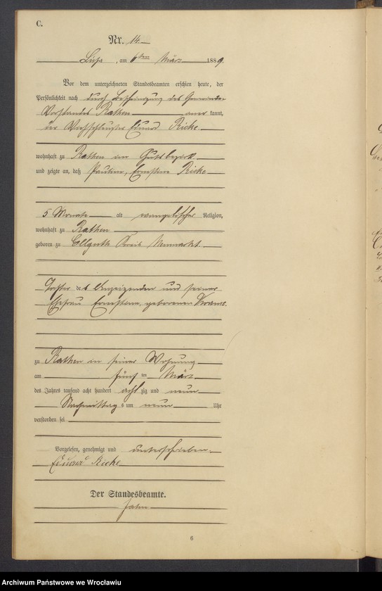 image.from.unit.number "Księga zgonów Leśnica (Deutsch Lissa) 1889"