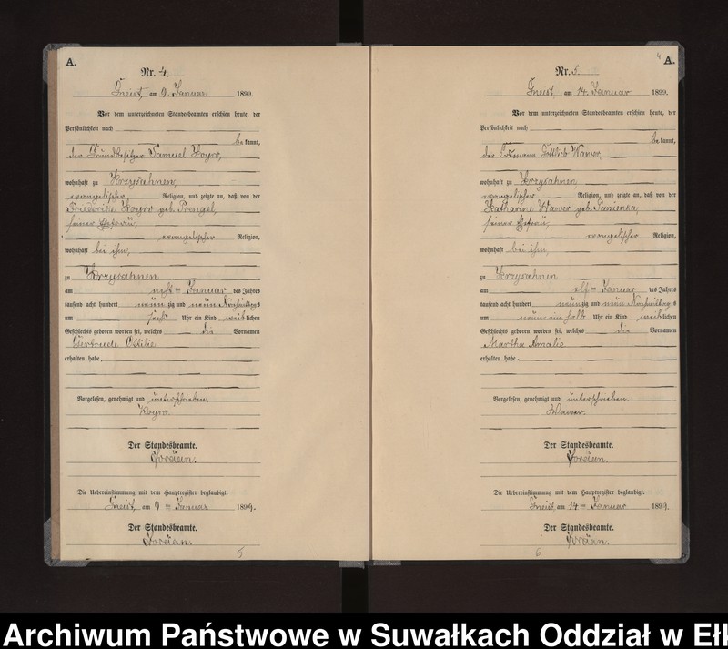 image.from.unit.number "Geburts-Neben-Register des Königlichen Preussischen Standes-Amtes Gneist Kreis Lötzen"