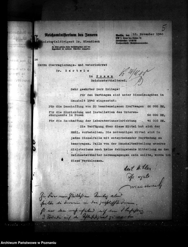 Obraz 9 z jednostki "Kassenanschlag 1940- Veterinär- Verwaltung"